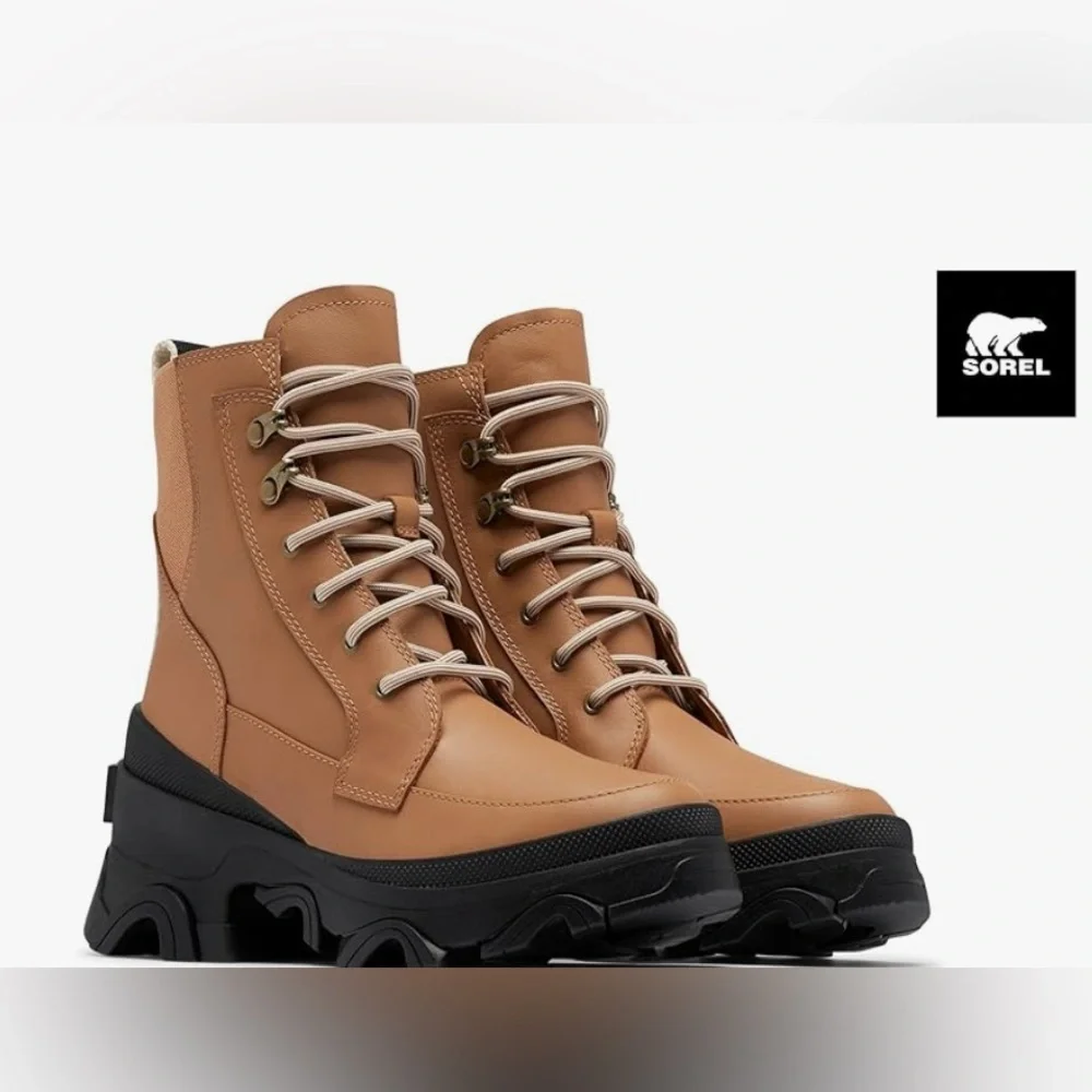 Sorel Brex Lace Up Leather Waterproof Brown Booties Women’s Size 8 - Picture 1 of 11